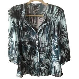 Banana Republic Blouse sz S Palm Leaf Blouse